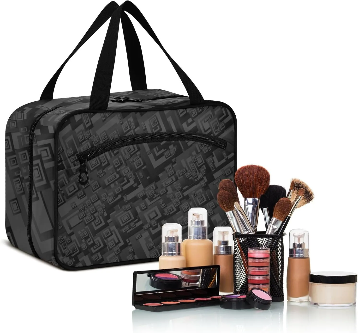 Travel Toiletry Bag Hanging Cosmetic Bag Compact Toiletry Bag with Large Capacity for Women Large Black