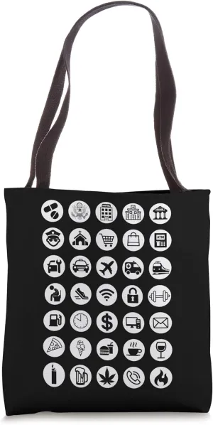 Travel Tourist Functional Icons Language Barrier Tourism Tote Bag