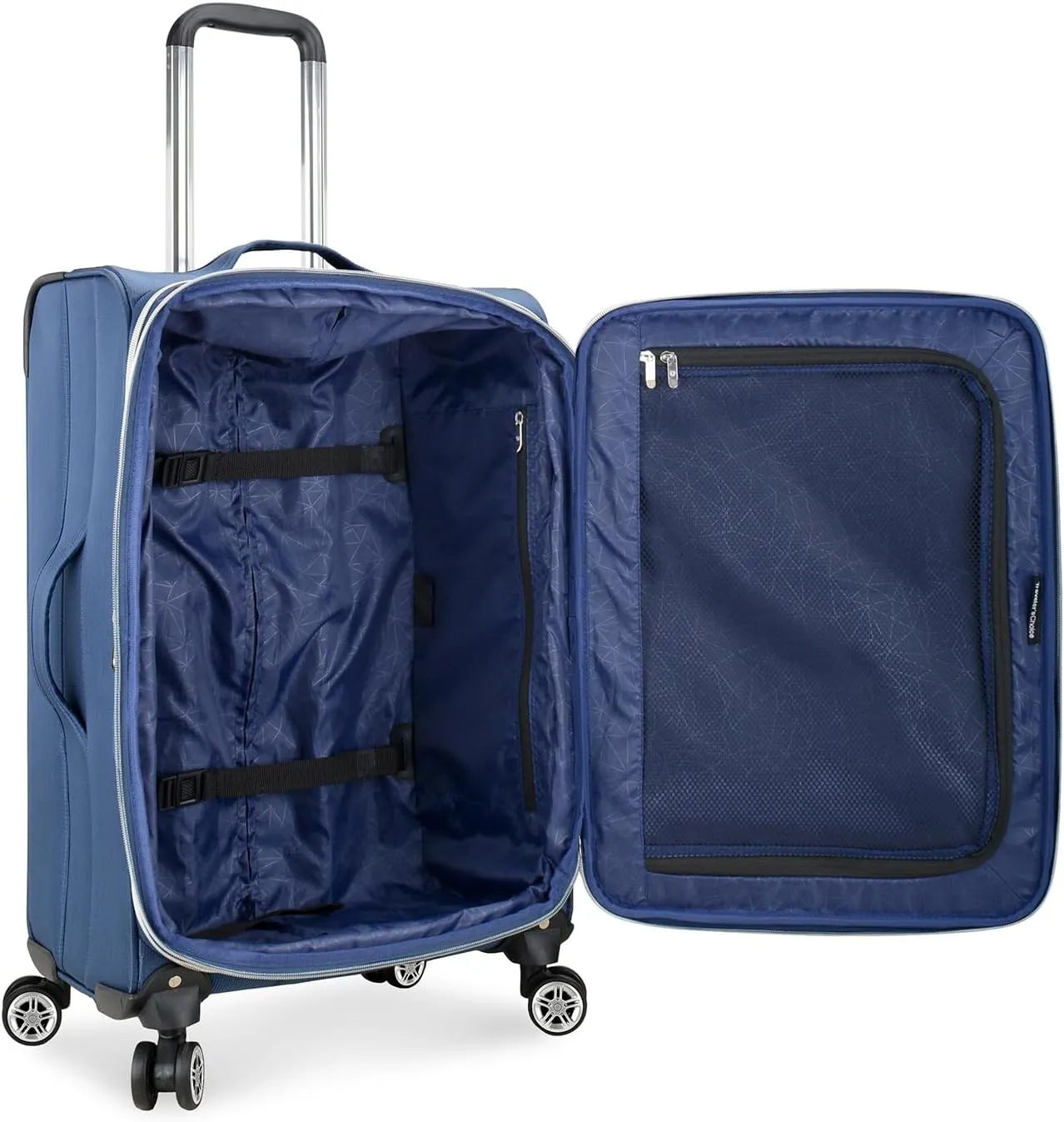 Traveler's Choice Lares Softside Expandable Luggage with Spinner Wheels, Navy, 3 Piece Luggage Set