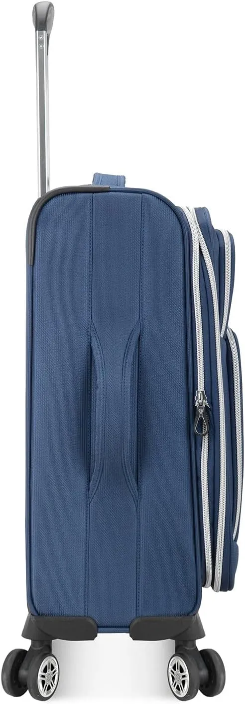 Traveler's Choice Lares Softside Expandable Luggage with Spinner Wheels, Navy, Carry-On 22-Inch