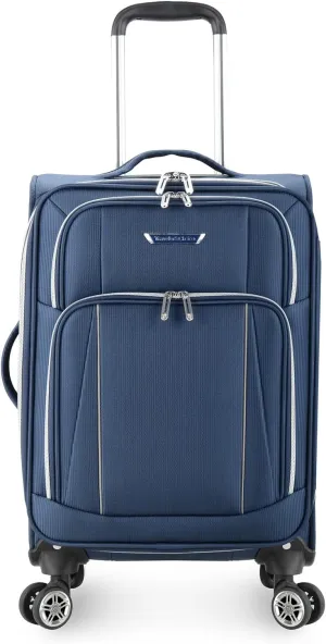 Traveler's Choice Lares Softside Expandable Luggage with Spinner Wheels, Navy, Carry-On 22-Inch
