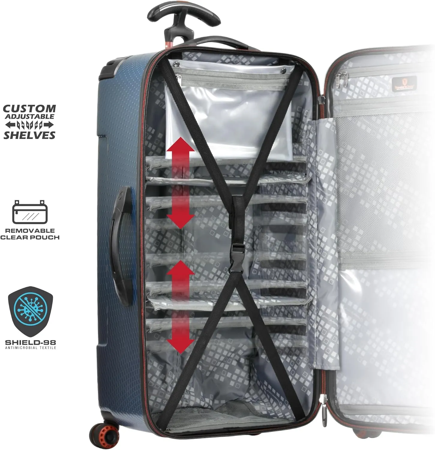 Traveler's Choice Maxporter II Hardside Polycarbonate Suitcase with Spinner Wheels, Carbon Gray, 30" Trunk Luggage