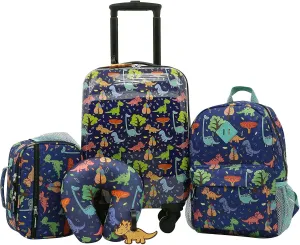 Travelers Club 5 Piece Kids' Luggage Set, Dino