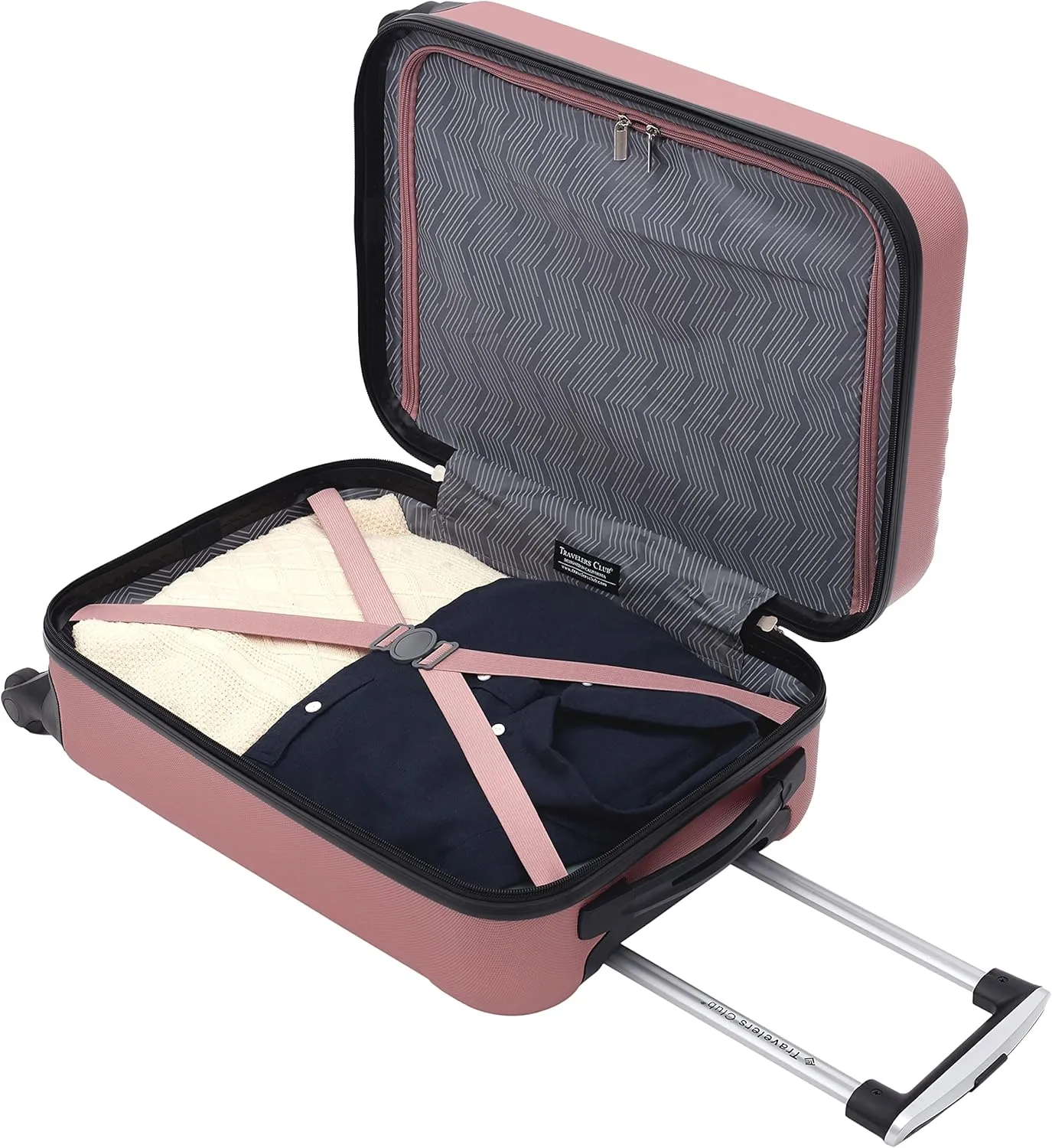 Travelers Club Cosmo Hardside Spinner Luggage, Rose Gold, Carry-On 20-Inch