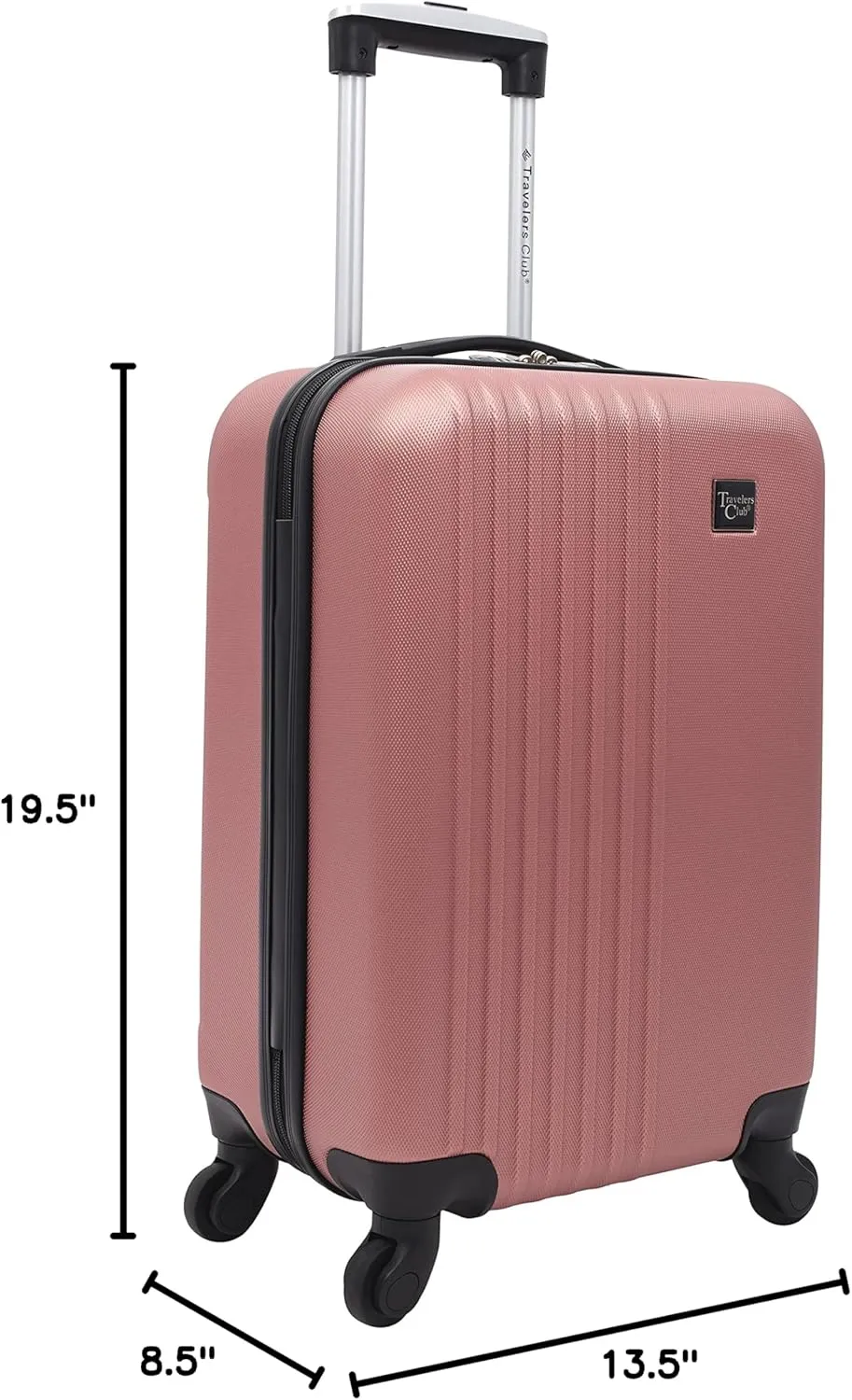 Travelers Club Cosmo Hardside Spinner Luggage, Rose Gold, Carry-On 20-Inch