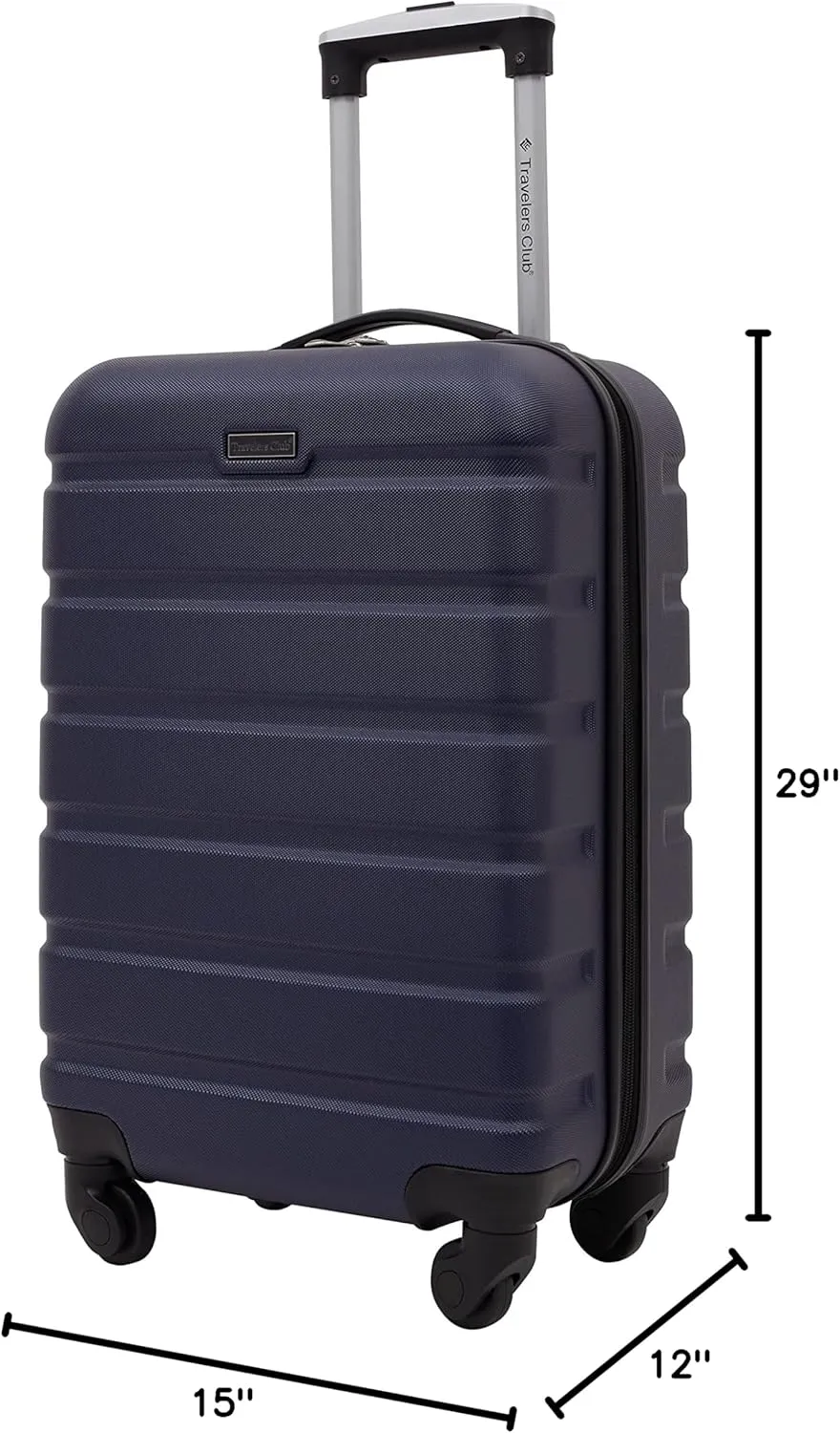 Travelers Club Harper Luggage, Blue, 20-Inch Carry-On