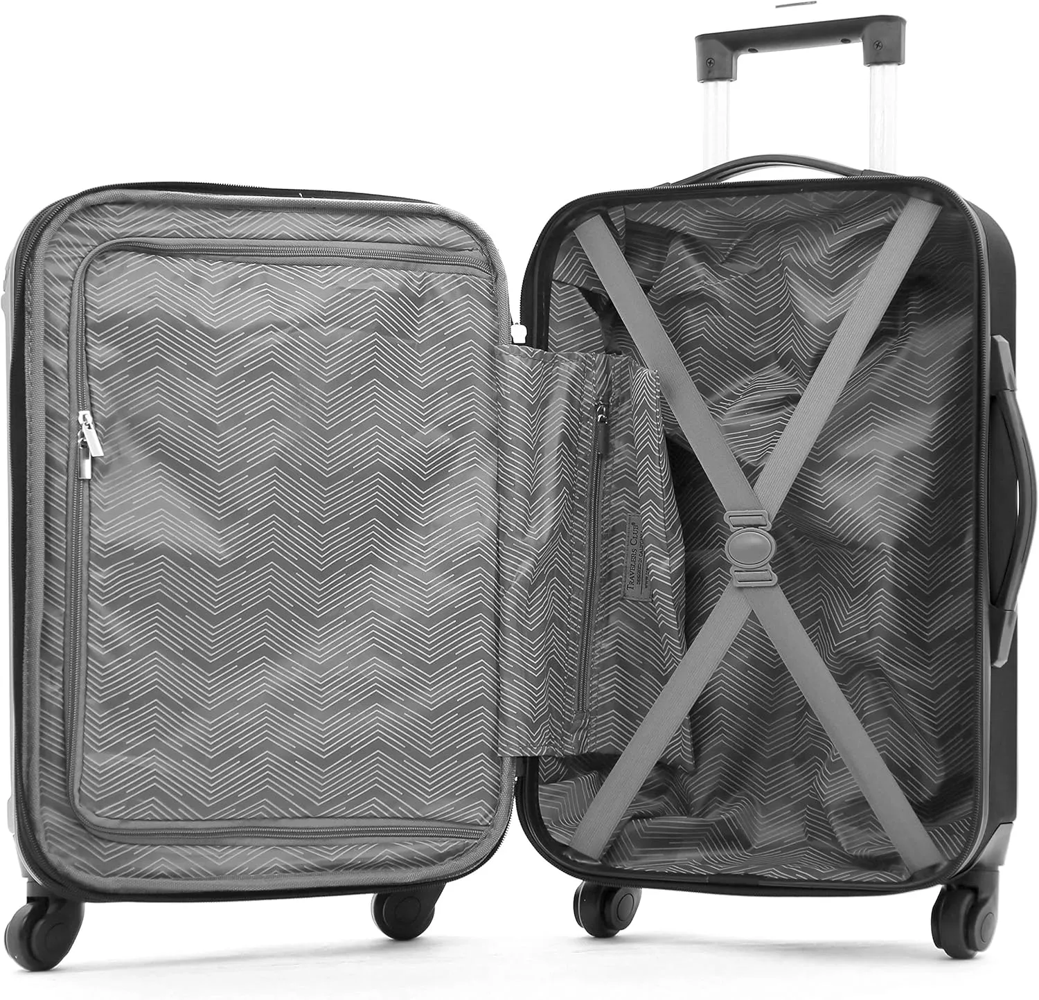 Travelers Club Midtown Hardside Luggage Travel, Black, 4-Piece Set