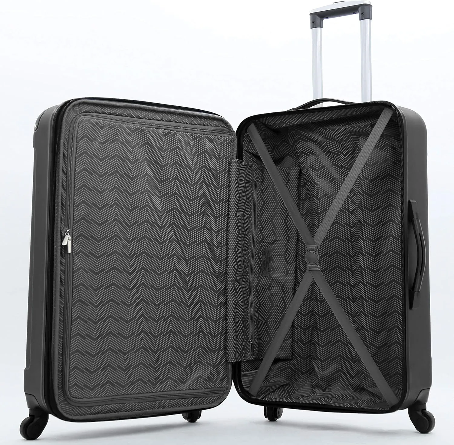 Travelers Club Midtown Hardside Luggage Travel, Black, 4-Piece Set