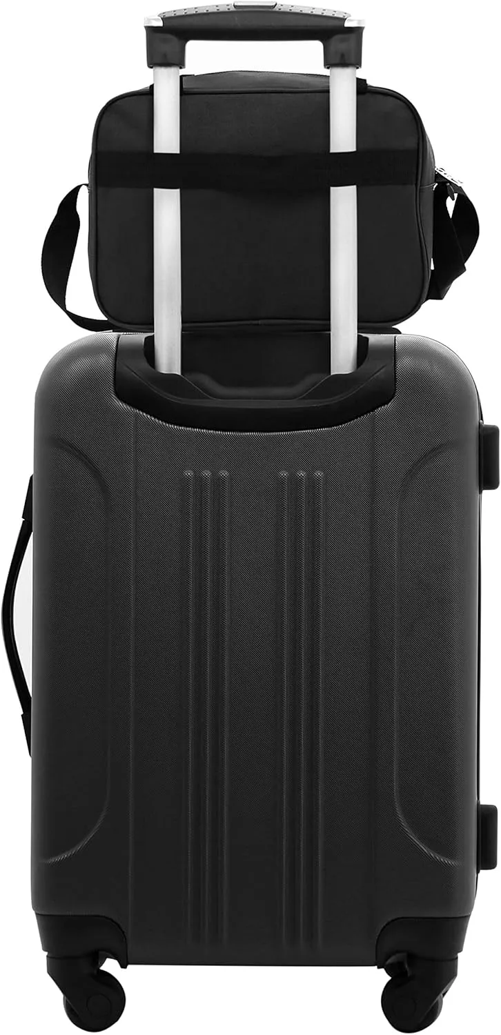Travelers Club Midtown Hardside Luggage Travel, Black, 4-Piece Set