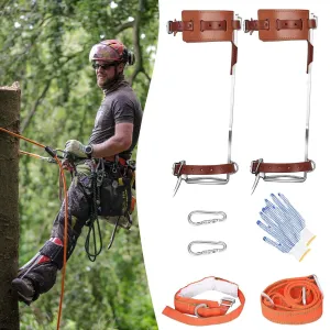 Tree Climbing Spike Set with Harness, Stainless Steel Tree Climbing Tool for Climbing Safety, Climbing Trees Artifact for Outdoor Adventures and Fruit Picking, 2 Claws