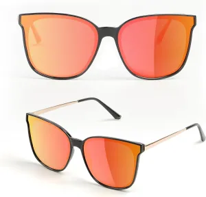 Trendy TAC Polarized Square Sunglasses for Women Men, Oversized Lightweight TR90 Frame UV400 Protection