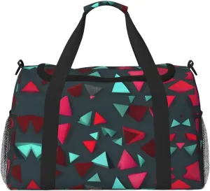 Triangular pattern Travel Tote Bag with Adjustable Shoulder Strap and Large Capacity