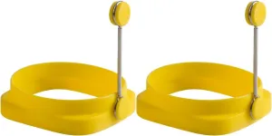 Trudeau Yellow Silicone Reversible Egg Ring, Set of 2