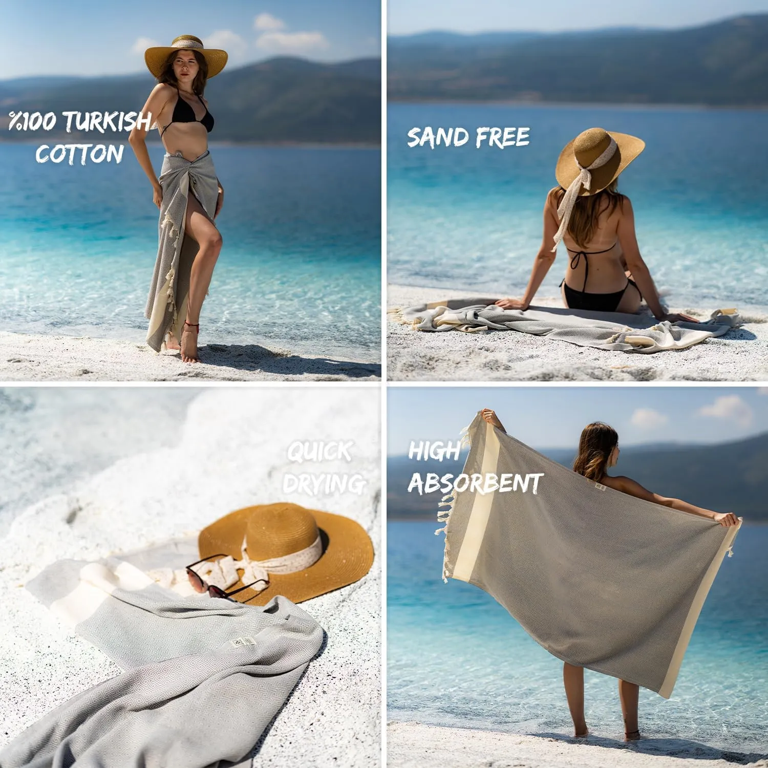 Turkish Beach Towel Oversized Clearance XL 40x71- Sand Free - 100% Cotton Soft Quick Dry - Extra Large Blanket Travel and Pool Towels for Adults- Cloud Sandproof, Beach Essentials for Women