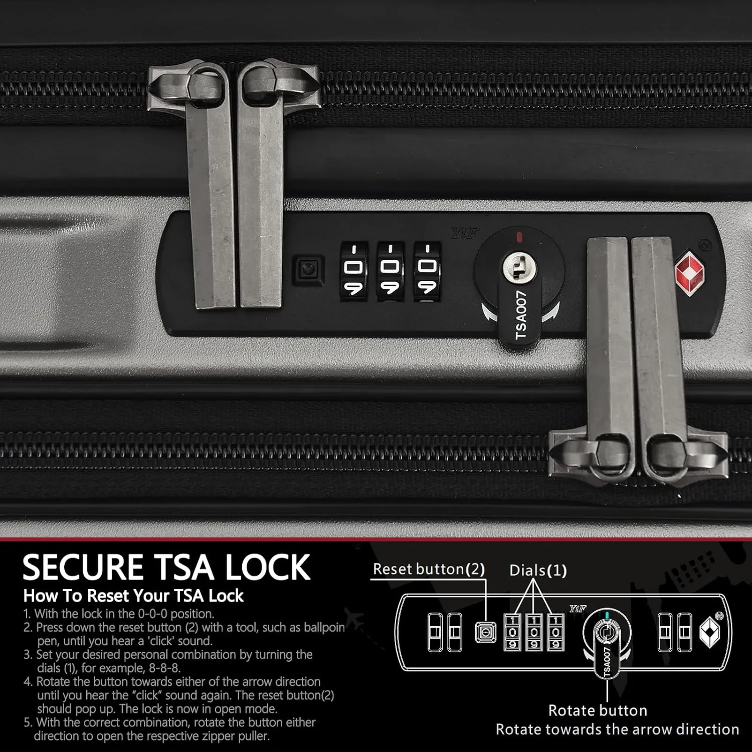 TydeCkare 16" Carry on Luggage with 2 Laptop Compartments, Lightweight Hardshell ABS PC Suitcase with Dual Control TSA Lock, with YKK Zipper, 4 Spinner Silent Wheels, for Business Travel, Silver Grey