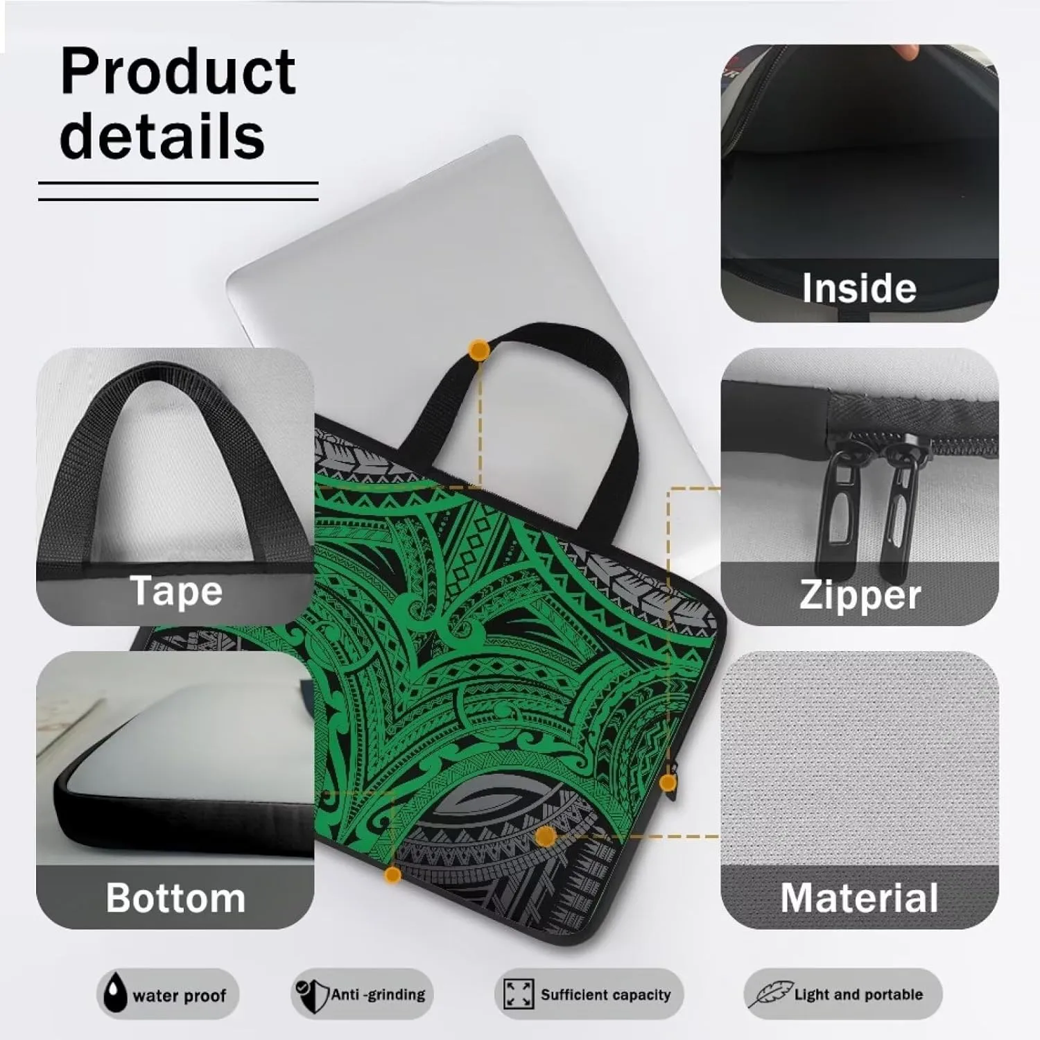 Uasibuni Laptop Sleeve Bag 15.6 In Laptop Bag Laptop Cover Cute Carrying Case for Women Laptop Handbag Tote Bag