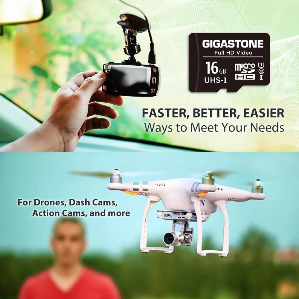 UHS-I Micro 85Mb/S Micro Security SD Class 2-Pack Video, SDHC Action Camera Drone, Instant access 10 U1 Multi-buy offer Card, 16GB Cam FHD Surveillance
