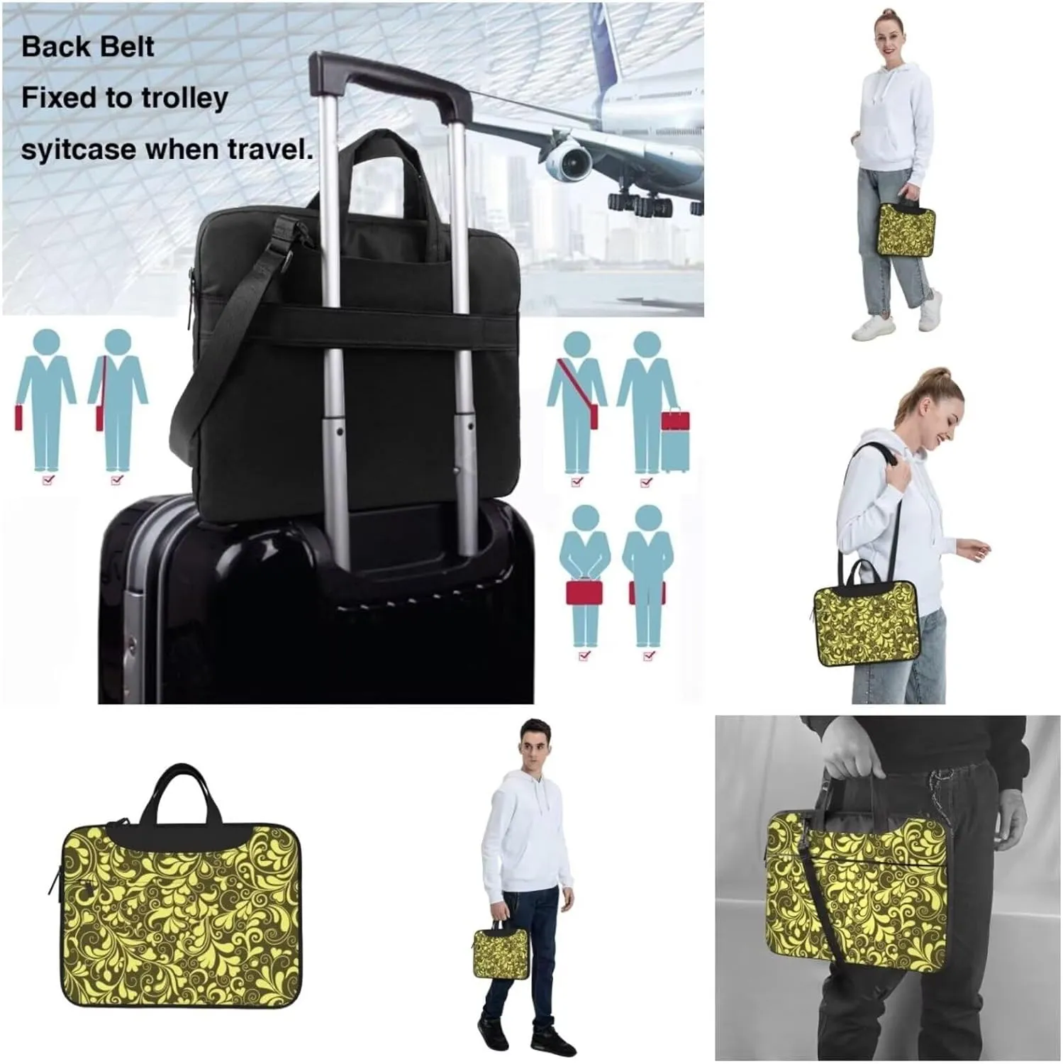 Ultra Thin Single Shoulder and Hand Held Laptop Bag for Couples, Laptop Case Laptop Sleeve Laptop Cover 13"-15.6"