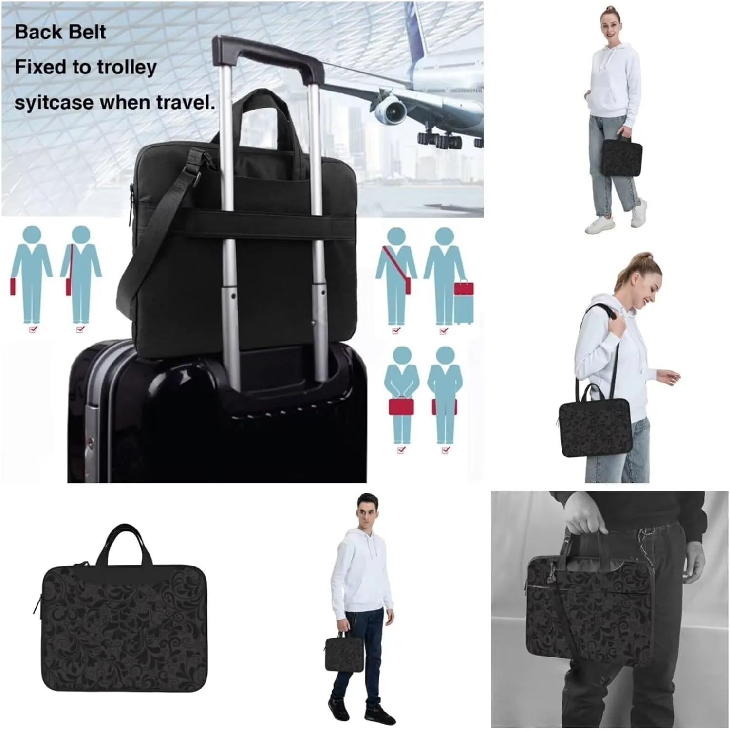 Ultra Thin Single Shoulder and Hand Held Laptop Bag for Couples, Laptop Case Laptop Sleeve Laptop Cover 13"-15.6"