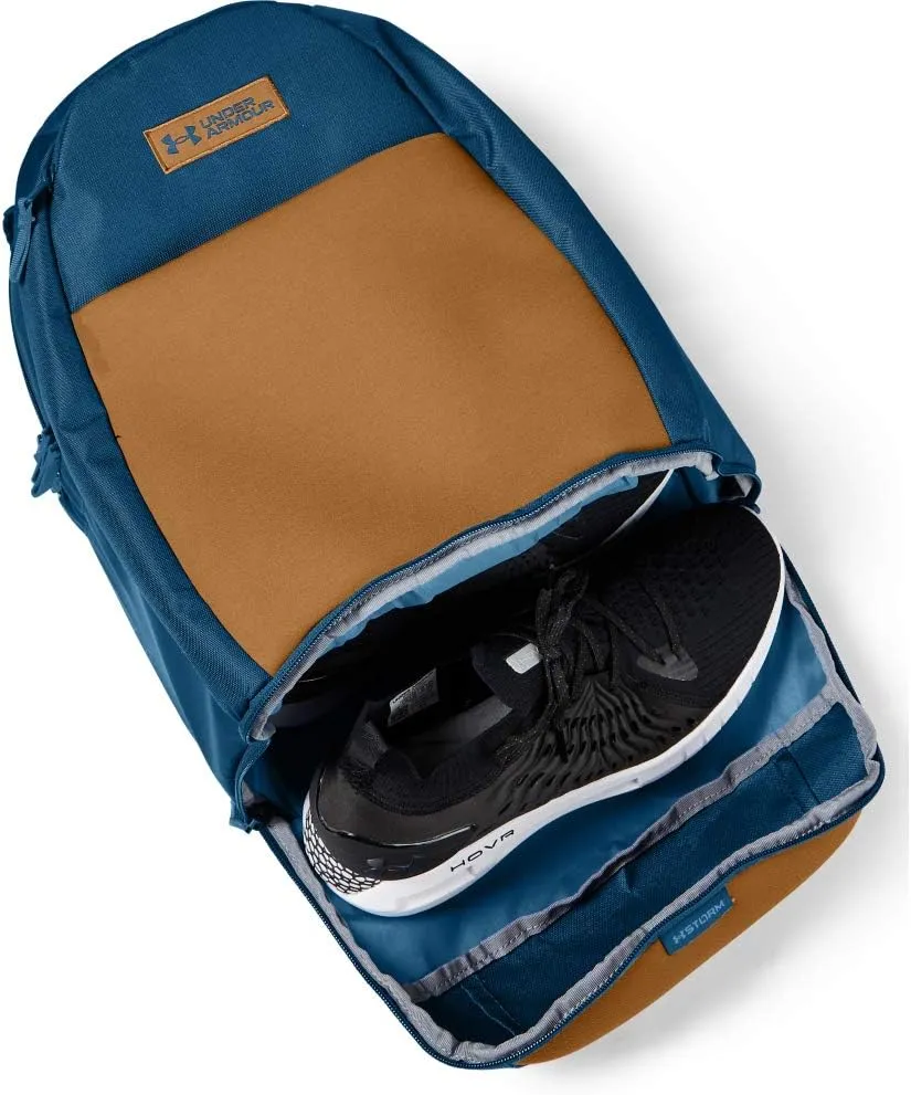 Under Armour Recruit 3.0 Backpack, Graphite Blue (581)/Yellow Ochre, One Size Fits All