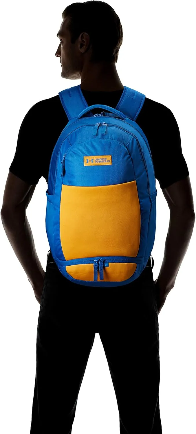 Under Armour Recruit 3.0 Backpack, Graphite Blue (581)/Yellow Ochre, One Size Fits All