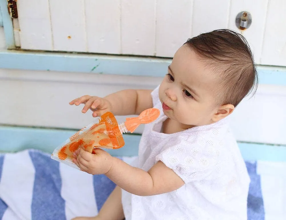 Universal Food Pouch Spoons 2 pack - Peach/Blush