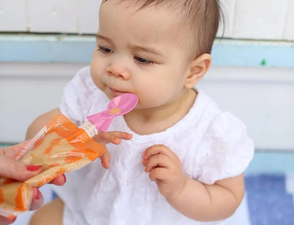 Universal Food Pouch Spoons 2 pack - Peach/Blush