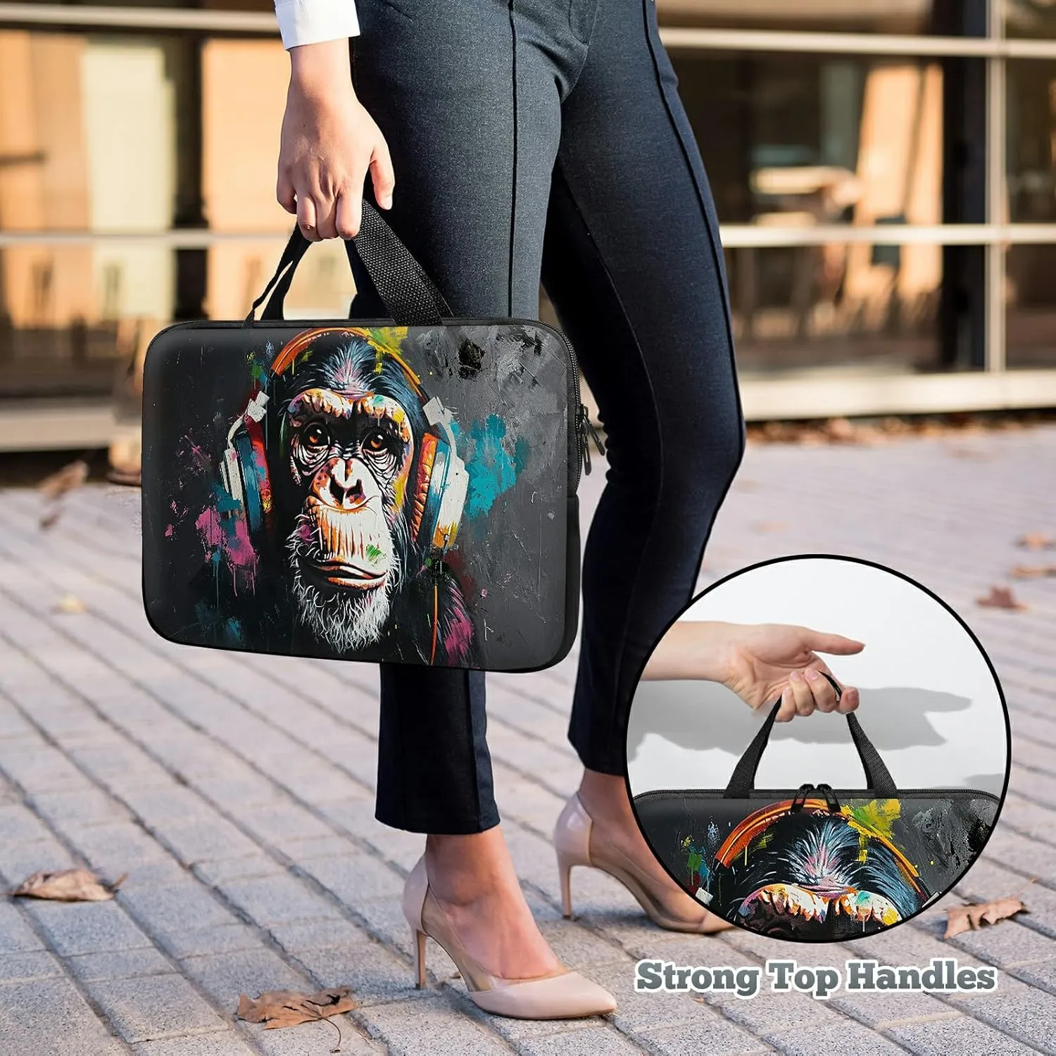 Universal Tablet Laptop Sleeve Case 10 inch, Music Monkey Slim Carrying Case Durable Handbag Travel Laptop Bag for 7 to 10-inch Laptops/Notebook/Kids Tablet/ipad/eBook Readers