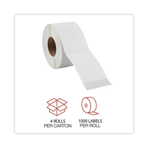 Universal® Thermal Transfer Blank Shipping Labels, Label Printers, 4 X 6, White, 1,000/roll, 4 Rolls/carton