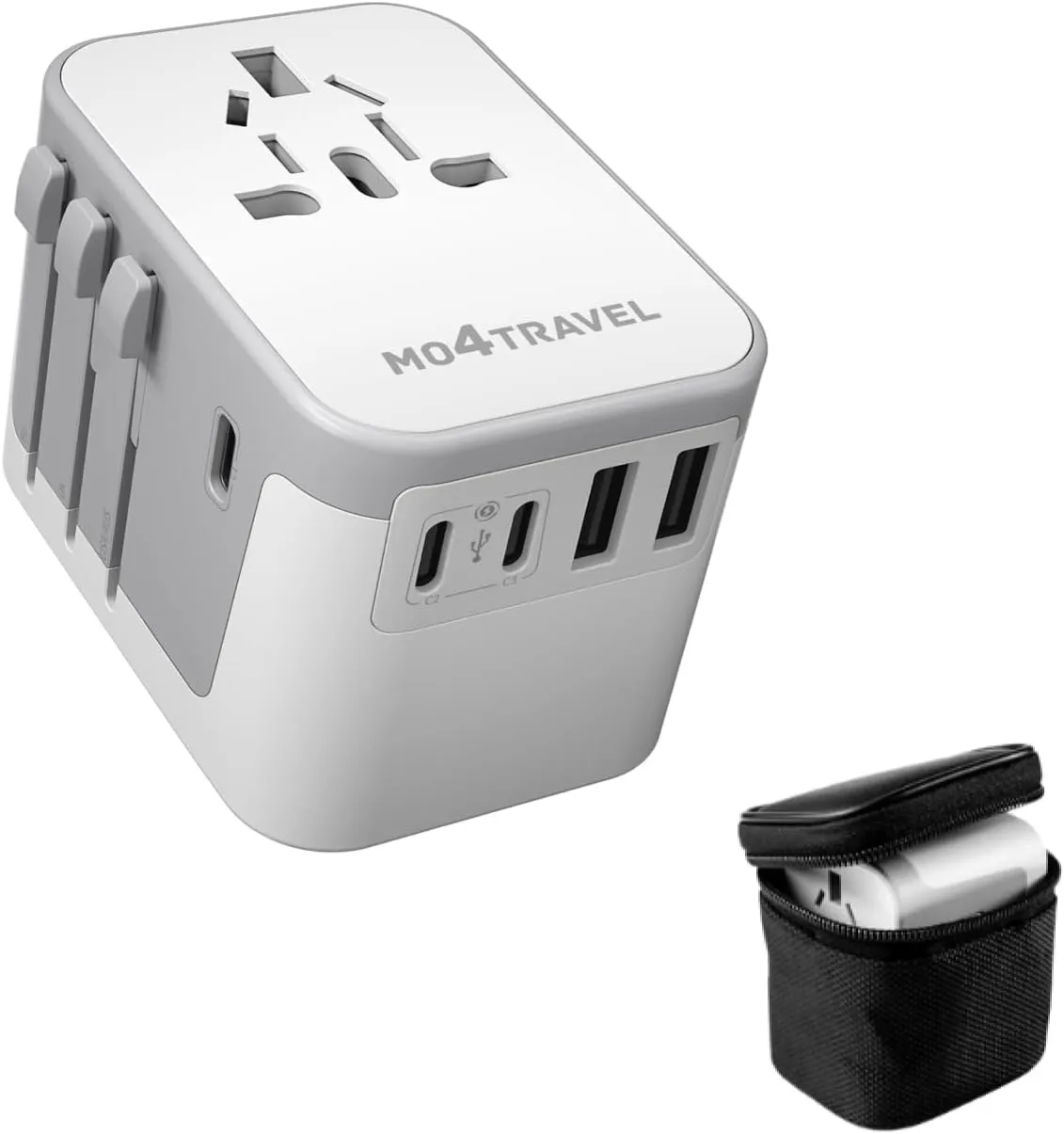 Universal Travel Adapter, International Power Plug Adapter with 3 USB-C and 2 USB-A Ports,Outlet Wall Charger for Europe UK EU AUS (Type A/B/C//E/F/J/L/N/G/I)