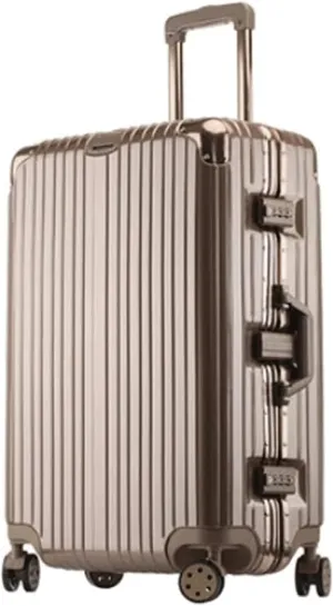 Universal Wheeled Luggage, Large Capacity Suitcase with Aluminium Frame, Suitable for Holidays and Travel (Gold), gold