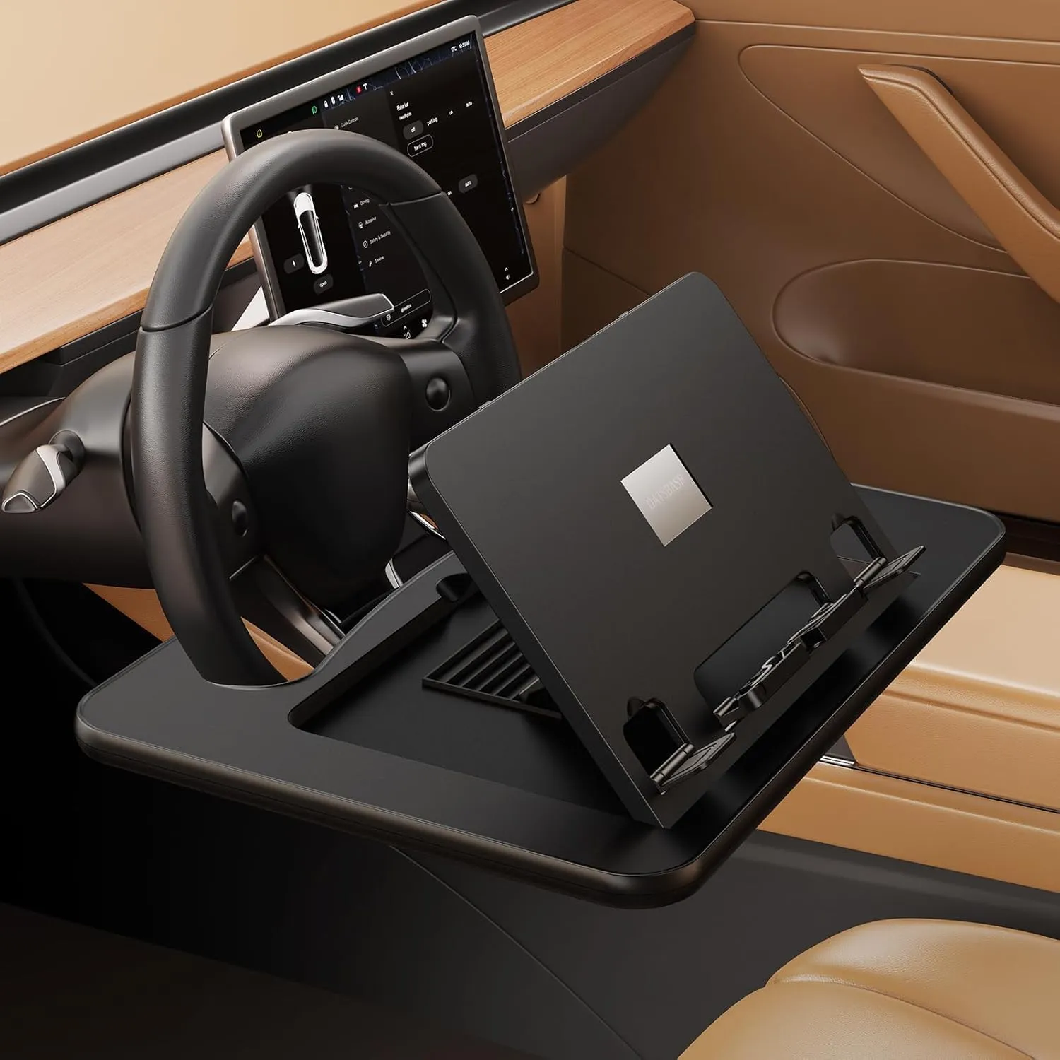 Upgraded Steering Wheel Tray – Large Car Steering Wheel Tray for Laptop & Eating | Car Laptop Mount Steering Wheel & Food Tray for Driver | Work, Travel Essential Car Accessories