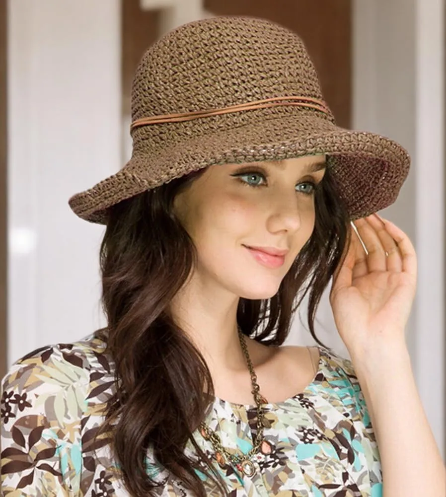 Urban CoCo Women's Wide Brim Caps Foldable Summer Beach Sun Straw Hats