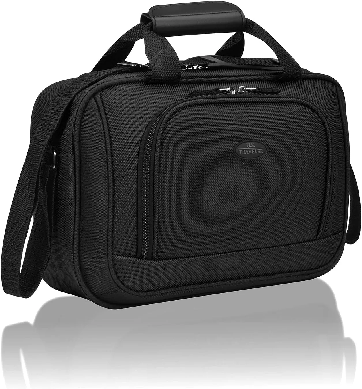 U.S. Traveler Lightweight Rolling 20" Carry On Luggage Softside Suitcase, Noir, 2 Wheel-2 Piece
