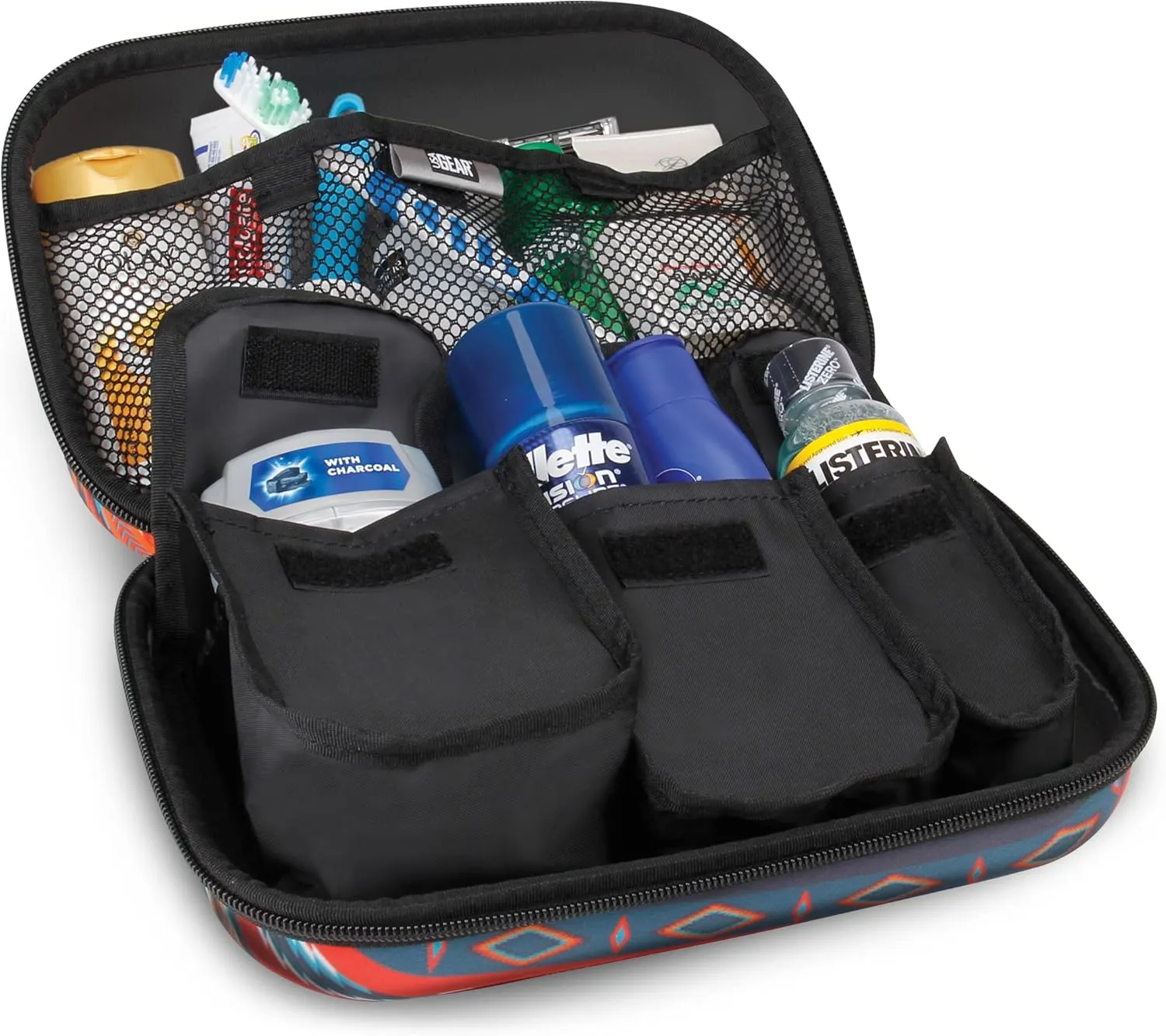 USA Gear Toiletry Travel Bag Organizer Kit with Customizable Storage Pockets & Protective Hard Shell Perfect for Carrying Shampoo, Conditioner, Body Wash, Shaving Supplies & More Toiletries!