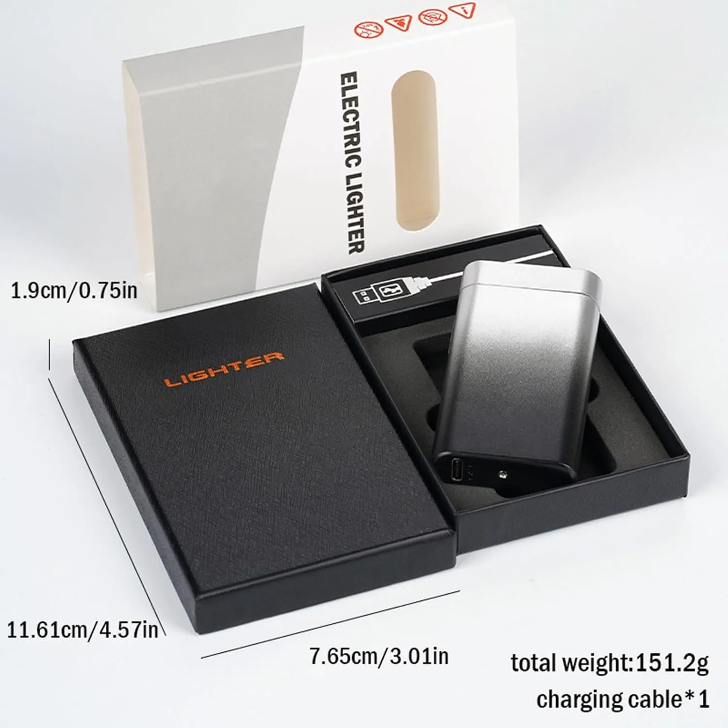 USB Rechargeable Lighter Arc Electric Metal Smoke Windproof Lighters for Women Fashion Festival Gift (Color : B)