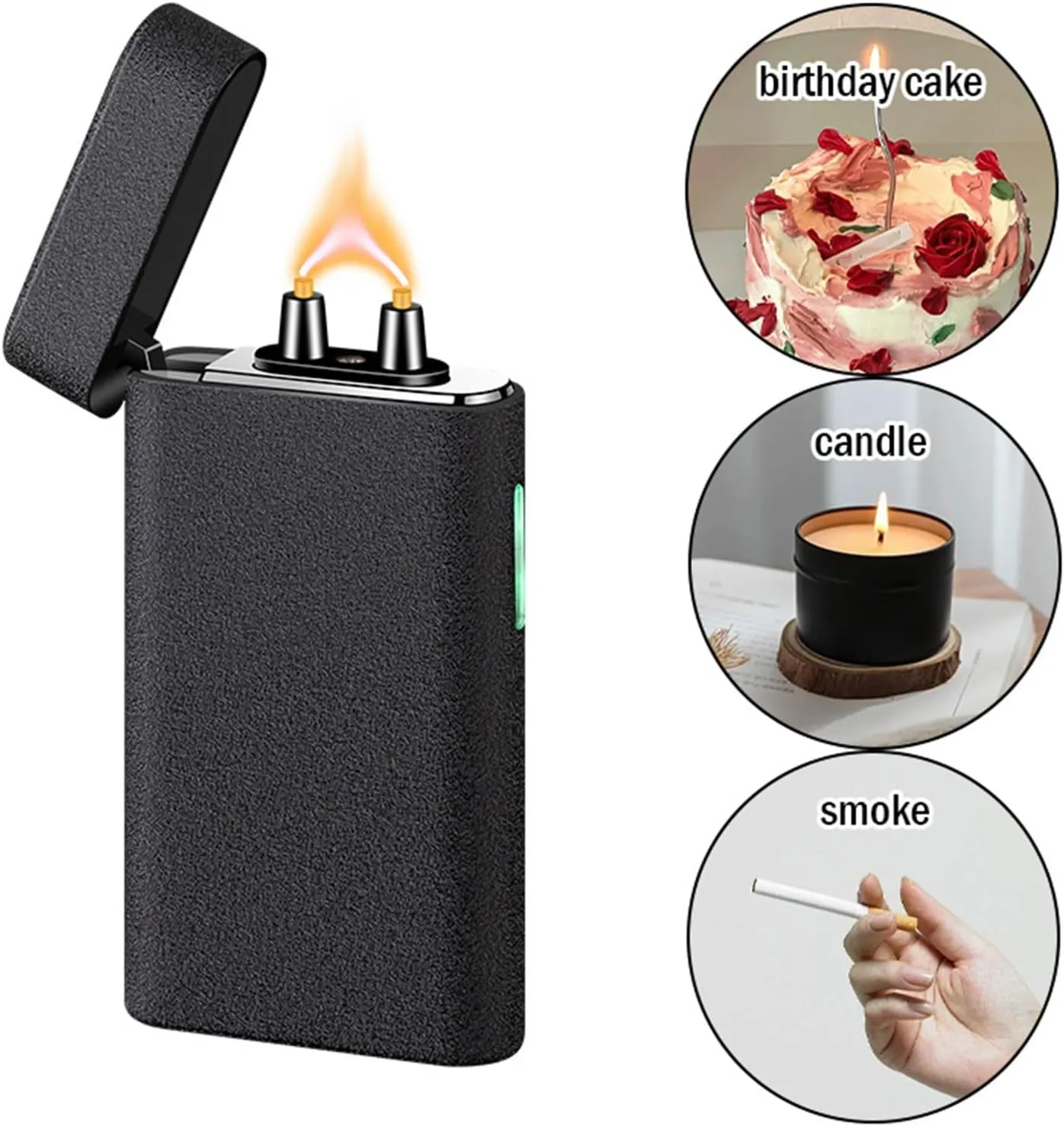 USB Rechargeable Lighter Arc Electric Metal Smoke Windproof Lighters for Women Fashion Festival Gift (Color : B)