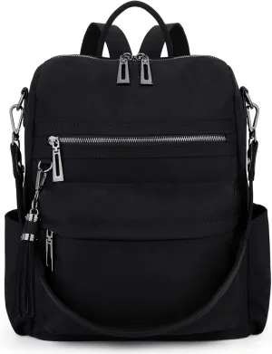 UTO Backpack Purse for Women Leather Vegan Convertible Ladies Rucksack Tassels Shoulder Bag