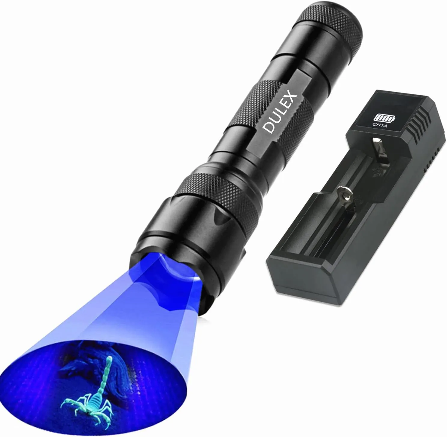 UV Flashlight 395-410nm, High Power Rechargeable UV Led Blacklight Flashlights for Resin Curing, Leak Detector, Pet Urine Stain, Battery Charger Set Include