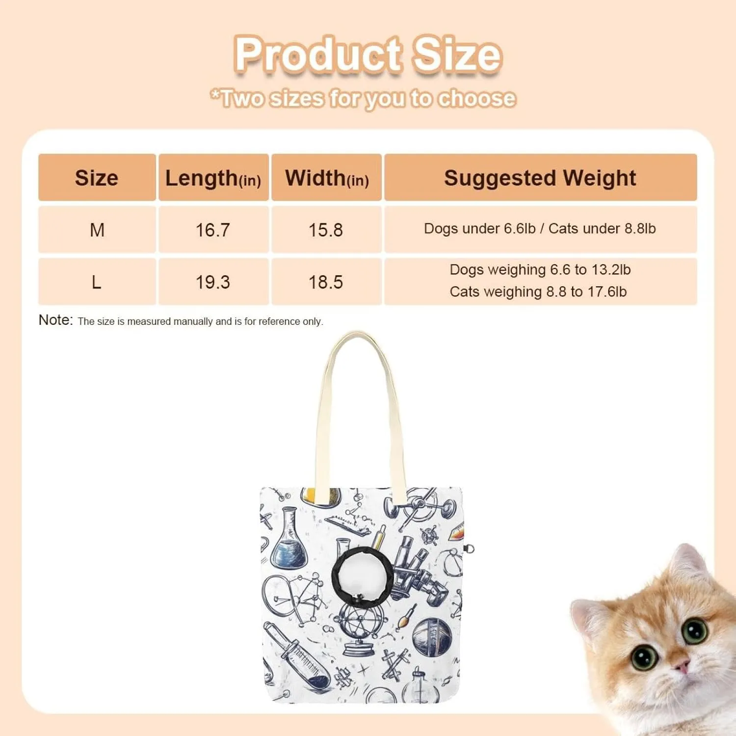 Variety Scientific Education Elements (1) Pet Shoulder Carrying Bag, Canvas Shoulder Bag Dog Carrier, Portable Cat Small Tote Chest Bag