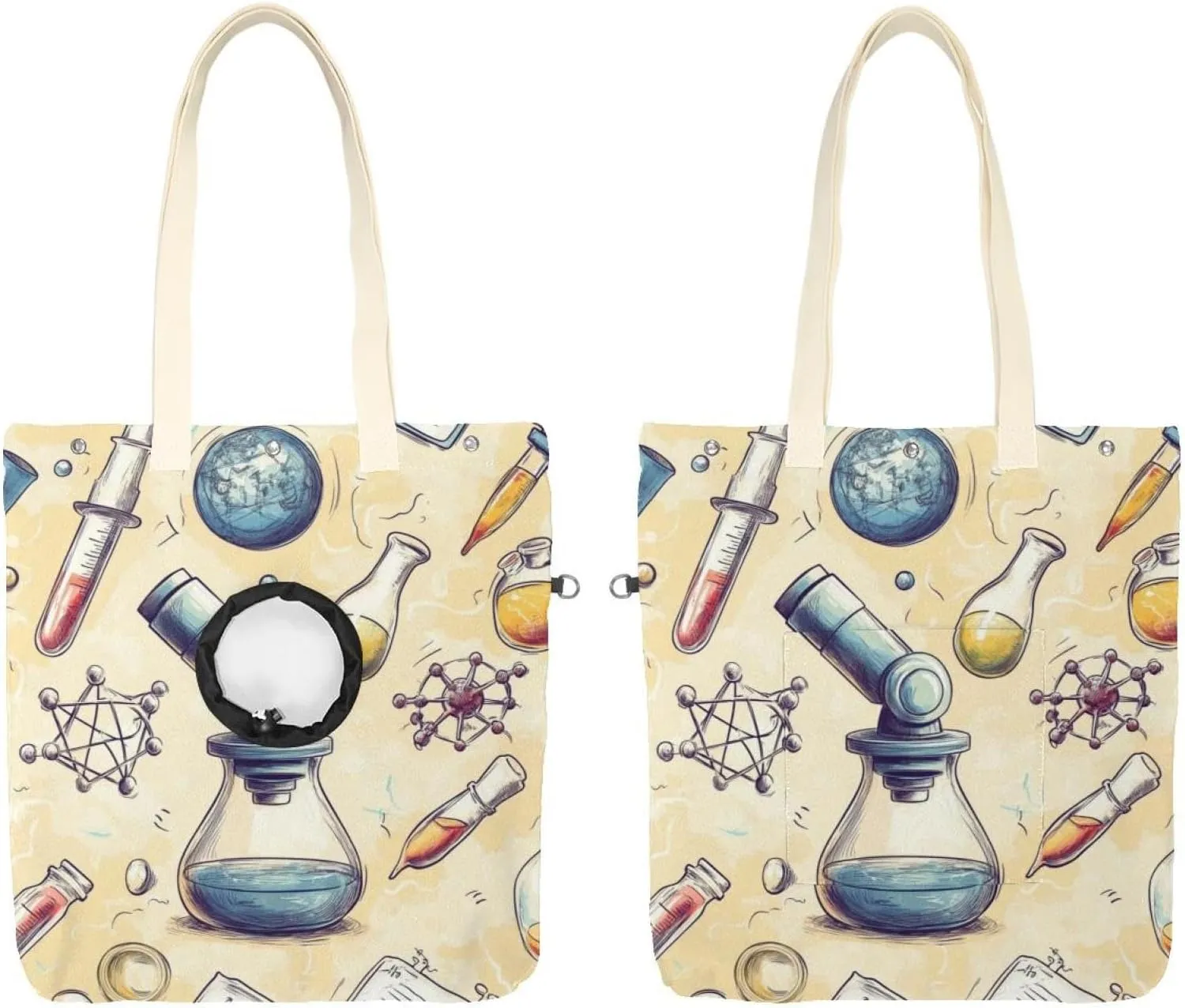 Variety Scientific Education Elements (4) Pet Canvas Shoulder Bag Cute Cat Carrier Handbag Portable Carrying Dog Tote Bag for Small Animal Supplies Outdoor Travel