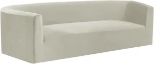 Velvet Chesterfield Sofa Cover, Extra Large Vintage Couch Covers, Stretch Sofa Slipcovers with Seat Cushion Covers, Living Room Furniture Protector (Ivory,Main Cover)