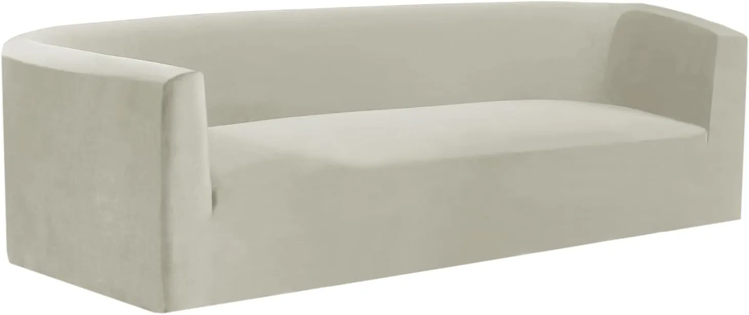 Velvet Chesterfield Sofa Cover, Extra Large Vintage Couch Covers, Stretch Sofa Slipcovers with Seat Cushion Covers, Living Room Furniture Protector (Ivory,Main Cover)
