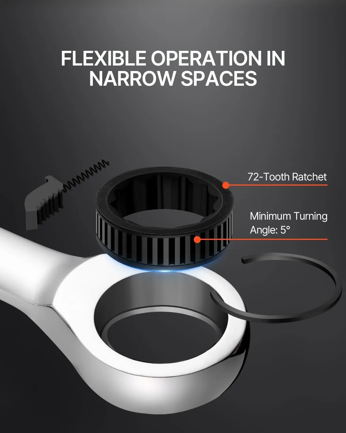 VEVOR Combination Wrench Set, 30-Piece Ratcheting Wrench Set with Organizer Rack, Cr-V Steel Wrench Set SAE 1/4" to 1", Metric 8 mm to 24 mm, Ideal for General Household, Garage, Workshop, Emergency