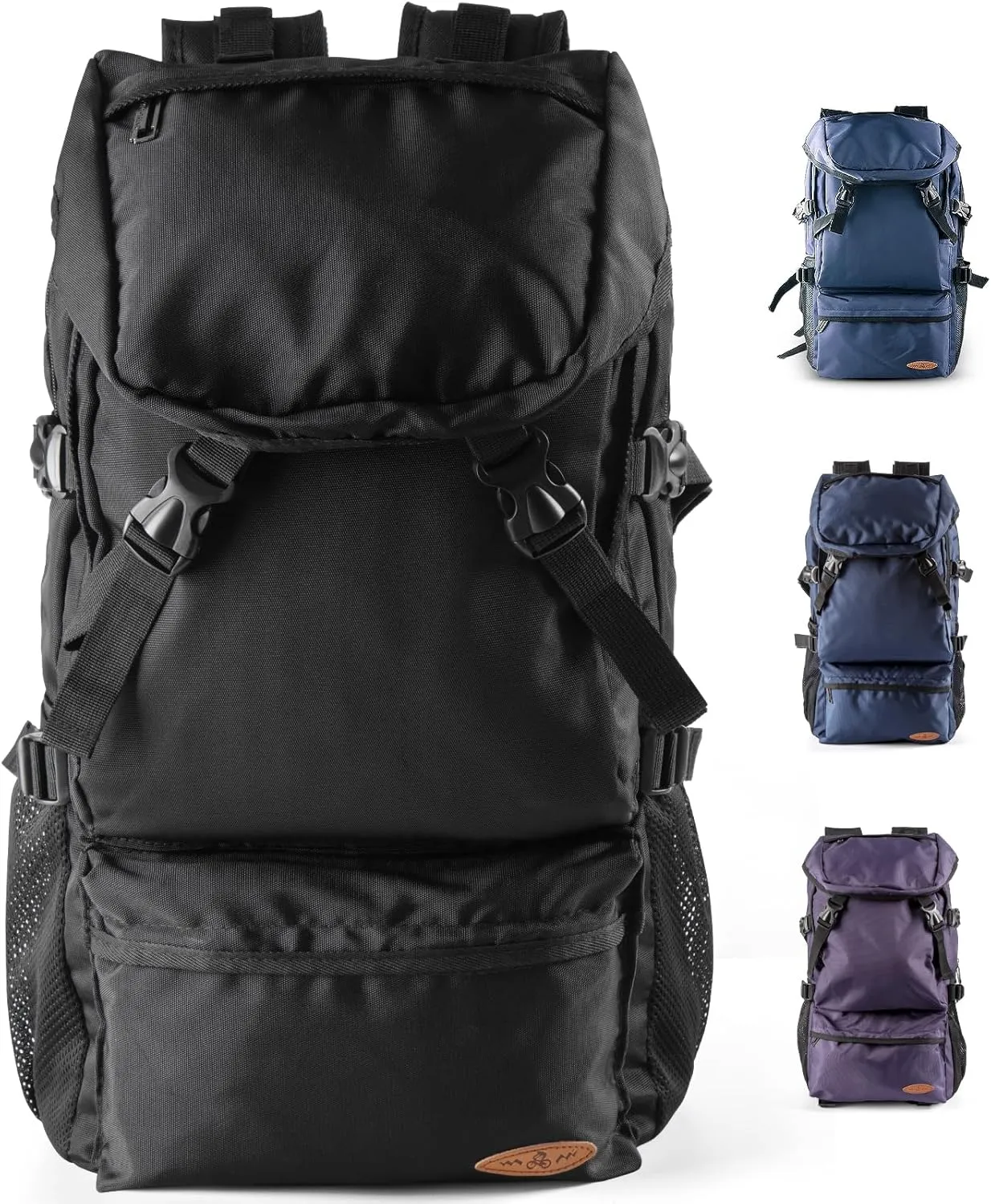 VGCUB Large Travel Camping Hiking Backpack,Lightweight Waterproof Outdoor Sports Rucksack Gym Carry on Backpack Daypack for Women Men Traveling Extra Large, Black