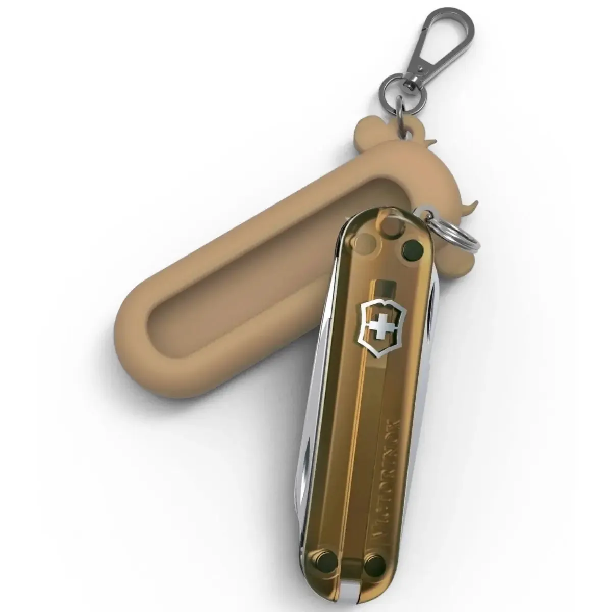 Victorinox Classic 7 cm Swiss Army Knife Silicon Case - Wet Sand (Cow Design)