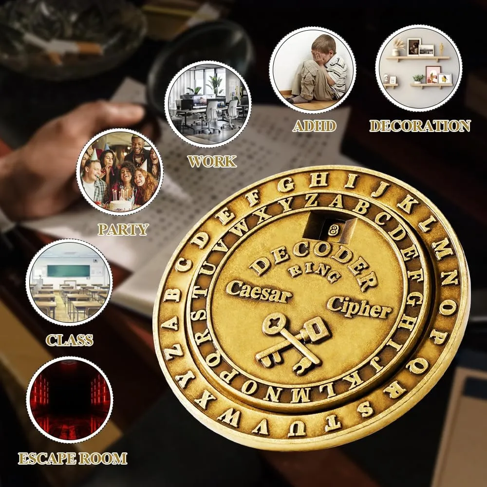 VIGIamy Fidget Toys Adults Brain Teaser Puzzles Fidget Spinners Metal Anxiety Stress Relief Toy Mind Puzzles Escape Room Game ADHD Autism Fidget Birthday Gift Gadget for Men Office Desk Toy (Brass)