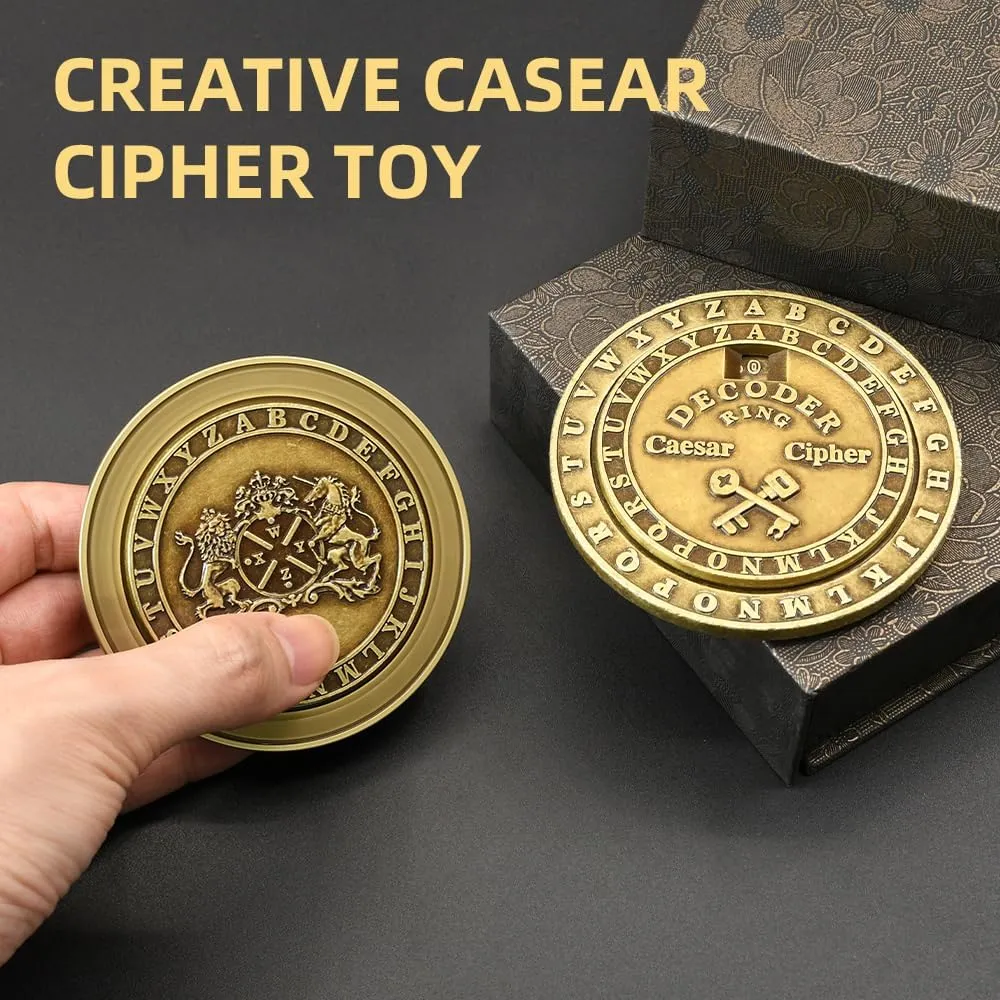 VIGIamy Fidget Toys Adults Brain Teaser Puzzles Fidget Spinners Metal Anxiety Stress Relief Toy Mind Puzzles Escape Room Game ADHD Autism Fidget Birthday Gift Gadget for Men Office Desk Toy (Brass)