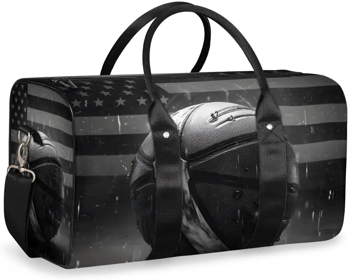 Vintage Basketball Travel Duffel Bag for Women Men Waterproof Foldable Overnight Weekender Bag Large Capacity Sports Gym Bag