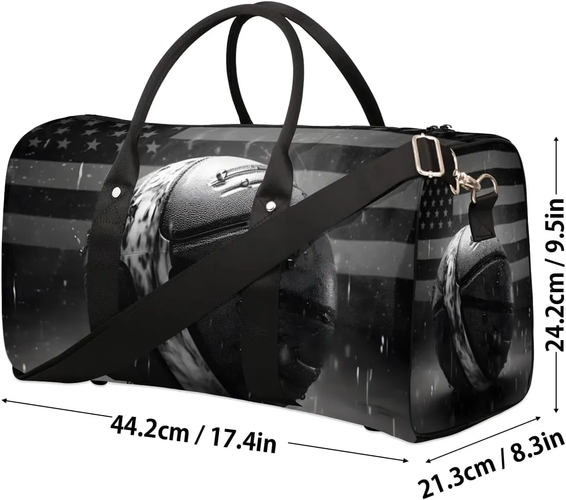 Vintage Basketball Travel Duffel Bag for Women Men Waterproof Foldable Overnight Weekender Bag Large Capacity Sports Gym Bag